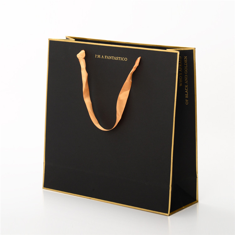 Buy cheap Luxury Hot Stamping Printed Paper Shopping Bags With Ribbon Handle Custom Size product