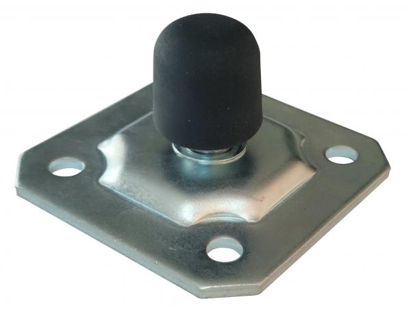 Silver Zinc Plated Adjustable Metal Gate Stopper With Rubber Buffer
