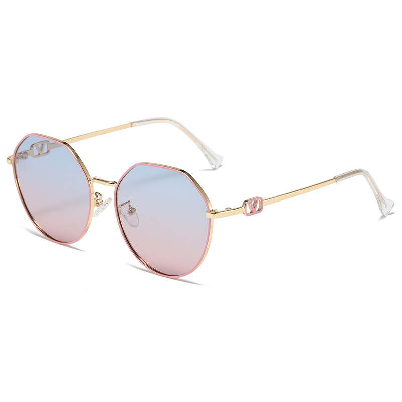 Buy cheap Metal Frame Polygon Shape Sunglasses Girls sturdy Customizable product