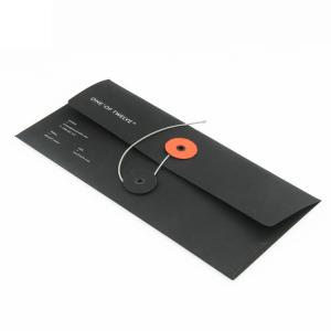 Buy cheap Black Color Custom Paper Card Envelopes Printing With String Closure product