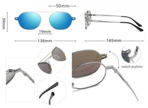 Buy cheap UV400 Clip On Magnetic Sunglasses For Men Women Polarized Retro Anti Glare product