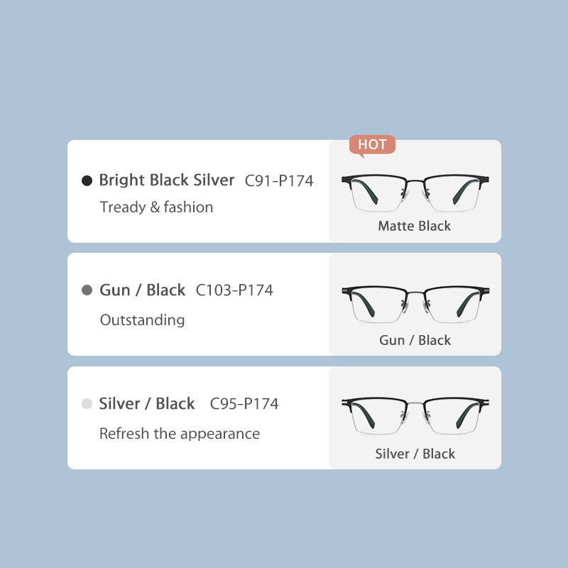 Buy cheap OEM/ODM Combination Glasses Half Frame Blue Light Blocking Eyewear product