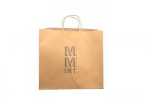 Buy cheap Kraft Custom Printed Paper Shopping Bags Silver Foil Stamping OEM Service product