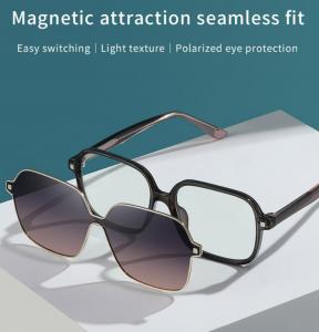 Buy cheap Unisex Clip On Magnetic Sunglasses For Women Polarized UV Protection Retro Square product