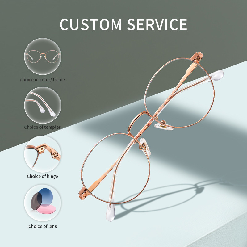 Buy cheap Unisex Custom Spectacle Eye Glasses Frames Eyewear Metal Optical product
