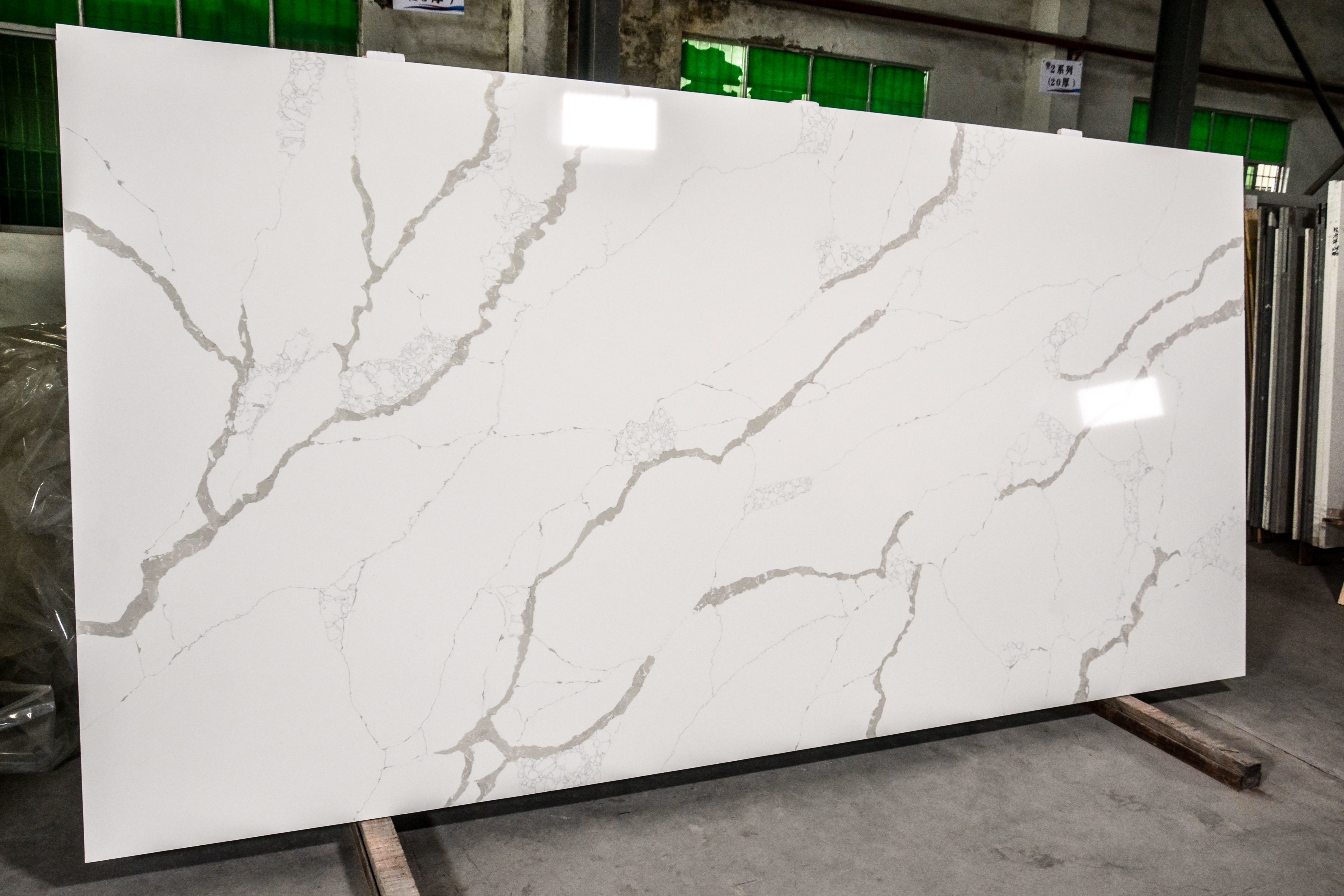 Buy cheap Engineered White calacatta quartz kitchen countertops SGS product