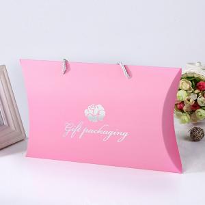 Buy cheap Custom Logo Printing Paper Pink Pillow Gift Box Wholesale Pillow Box Packaging For Hair Bundles product