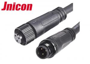 Buy cheap Black Wire Waterproof Male Female Connector 10A / 300V 3 Pin Metal Screw Type product