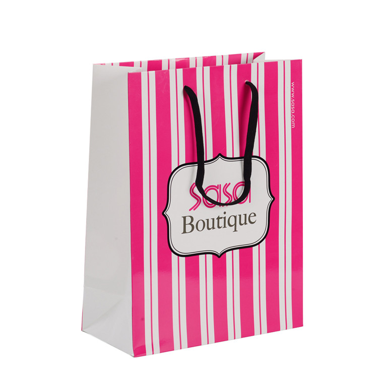Buy cheap Foldable Customized Branded Paper Bags / Paper Gift Bags With Rope Handles product