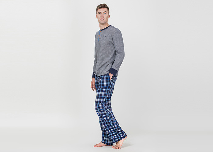 Buy cheap Plus Size Mens Luxury Sleepwear Spring Pajamas Functional Placket With One Button product
