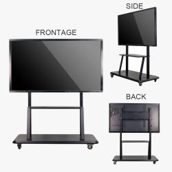 China 220LBS Electronic Mobile Stand 800x600mm Black Metal 52-86 Inch For Touch Screen Monitor for sale