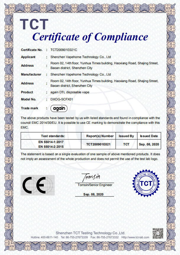 Shenzhen Fanxin Technology Co., Ltd. Certifications