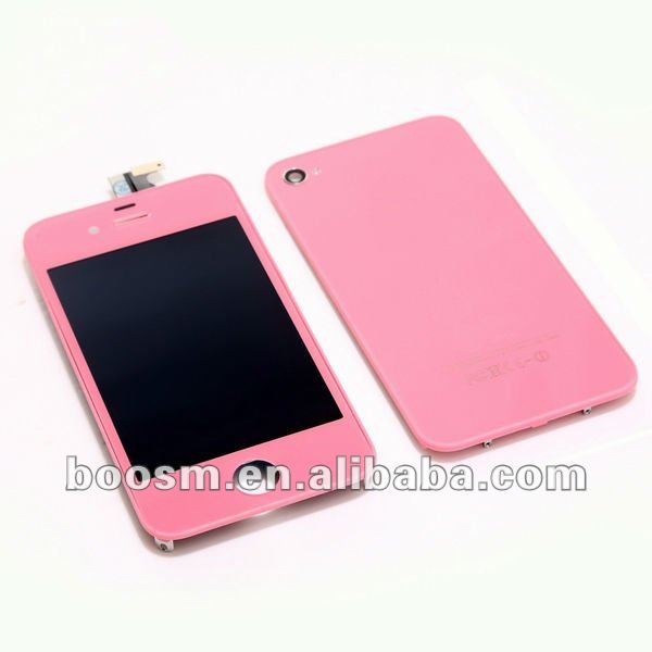 HOT seller!!!Pink LCD Digitizer for iPhone 4s with Back Cover in Low Price