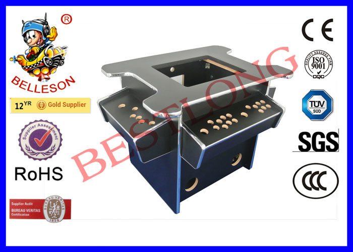 Black Diy Arcade Game Machine , 3 Side Coin Operated Arcade Machines for sale
