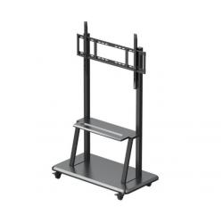 China 220LBS Electronic Mobile Stand 800x600mm Black Metal 52-86 Inch For Touch Screen Monitor for sale