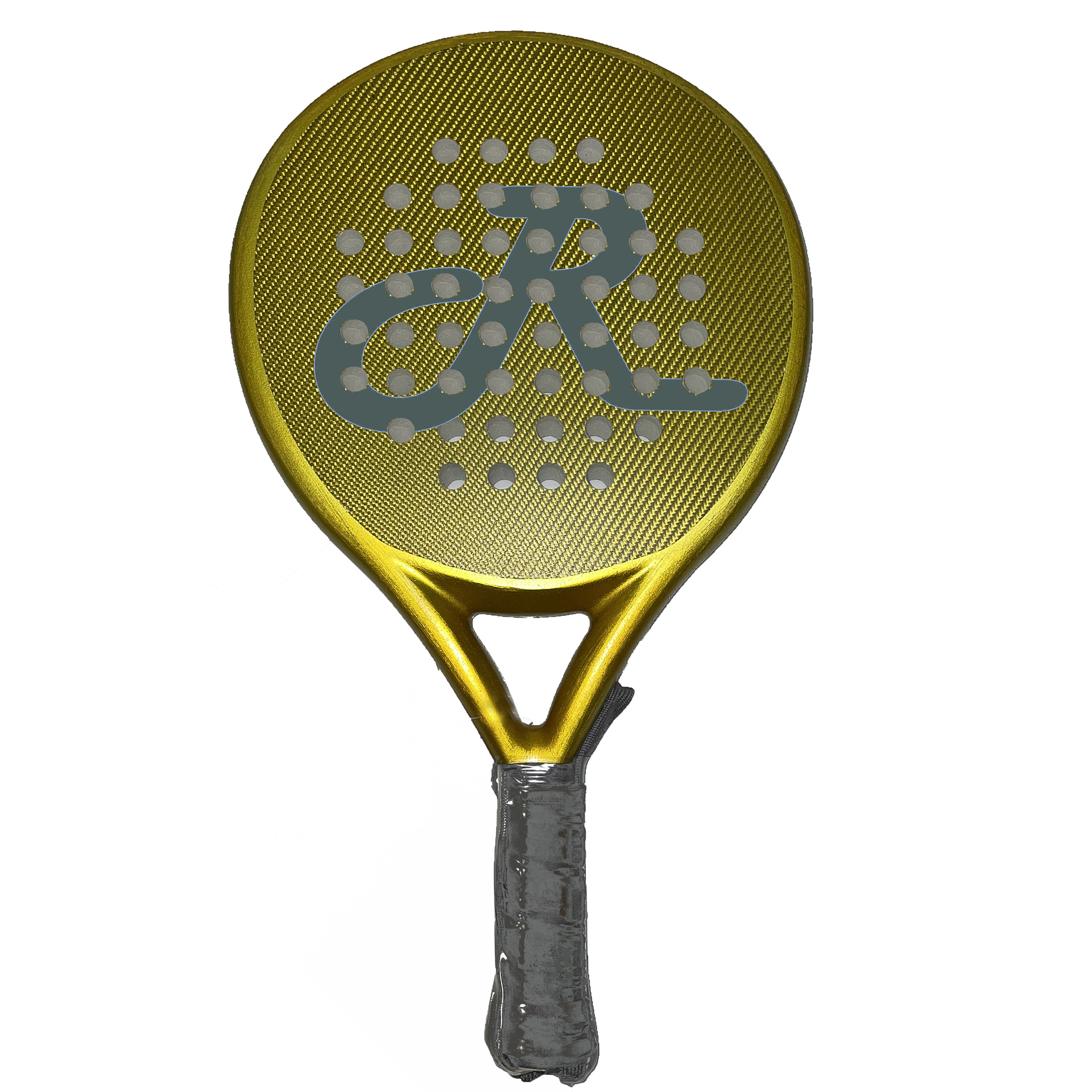 Buy cheap Custom New Process Galvanized Gold Padel Racket ,1K Surface Material Padel Racket &Beach Tennis Racket product