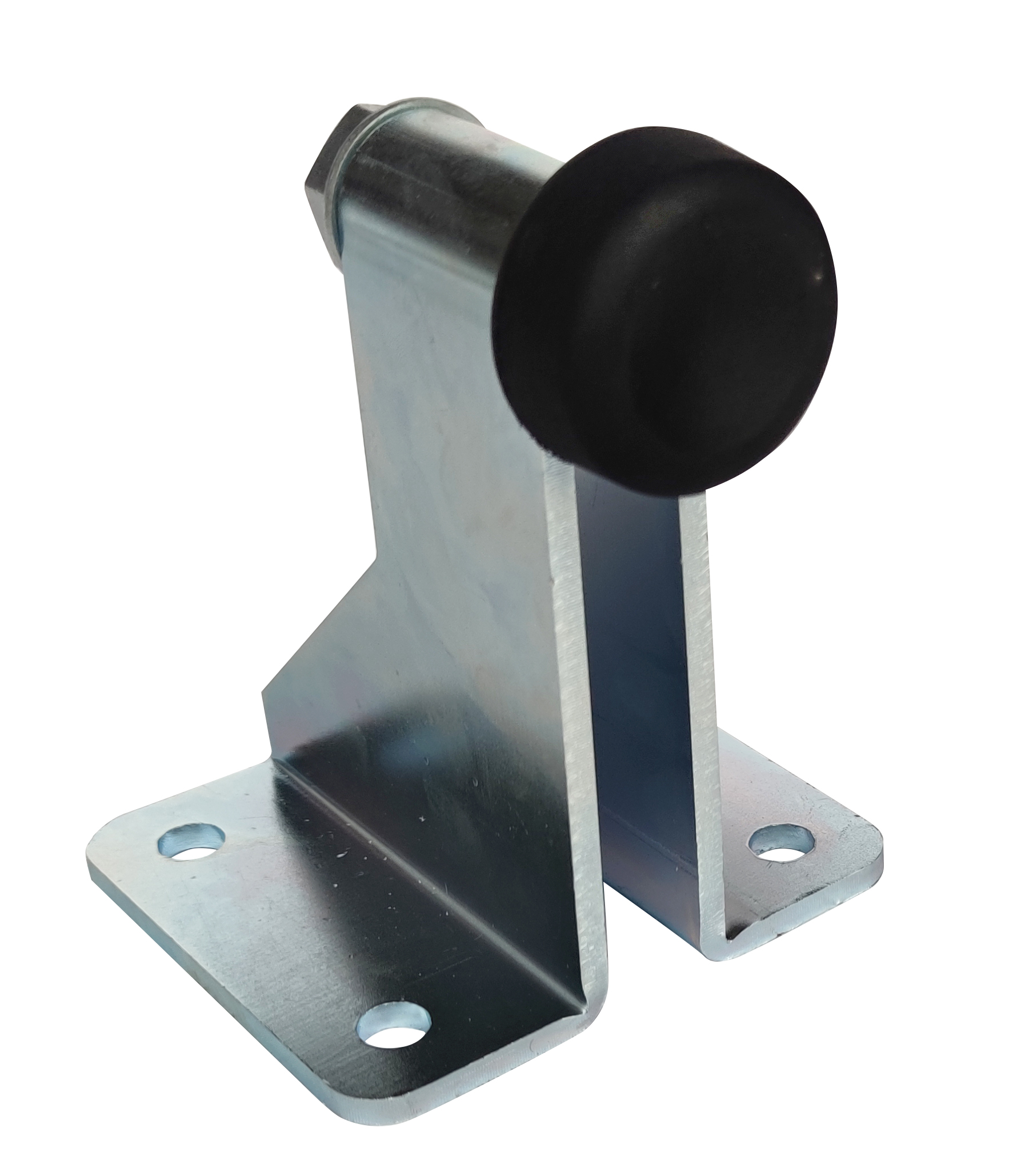 Silver Zinc Plated Adjustable Metal Gate Stopper With Rubber Buffer