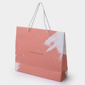 Buy cheap Custom Branded Logo Luxury Ping Paper Shopping Bags With Handles For Lady product
