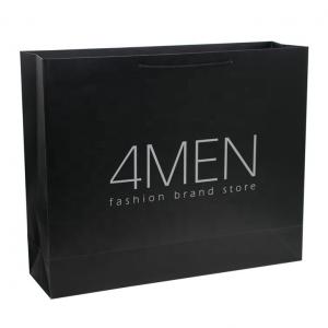 Buy cheap Custom Matt Lamination Luxury Black Packaging Paper Bags For Clothes Packaging product