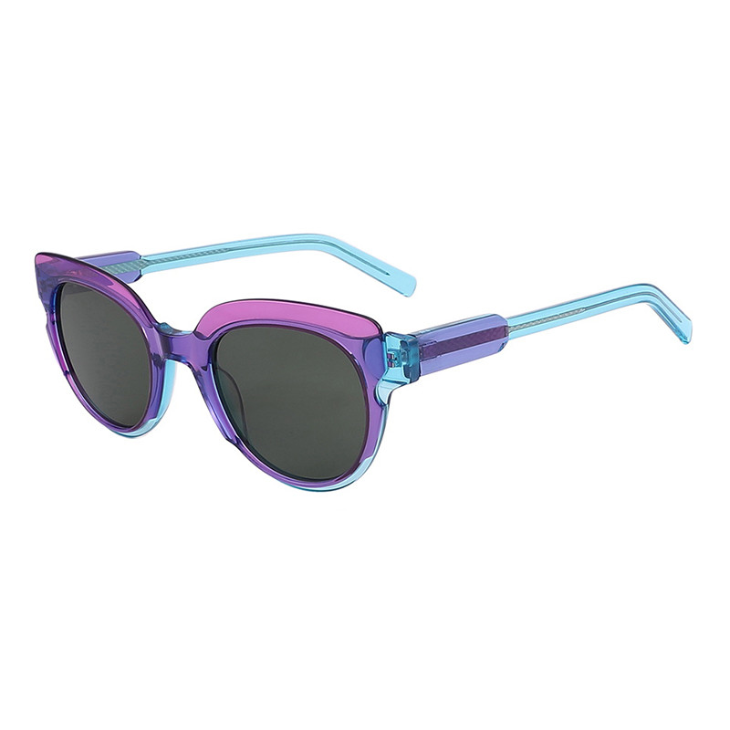 Buy cheap Colored Acetate Circle Frame Sunglasses flexible Gradient Customised product