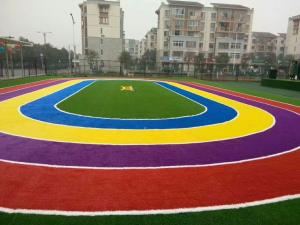 Buy cheap Multi - Color Commercial Outdoor Fake Grass  For Playground  25mm Height product