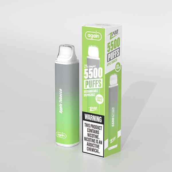 Buy cheap Again Z PRO MTL Disposable Vape Pen Pod Apple Tobacco 5500 Hits Satisfying Throat Hit product
