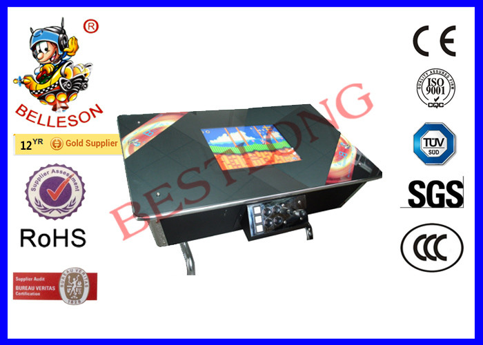 Europe Style Coffee Table Arcade Machine 60 In 1 Game Board Stainless Steel Legs for sale
