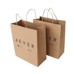 Buy cheap Eco Friendly Kraft Paper Shopping Bag ,  Brown Paper Bags With Handles Custom Logo product