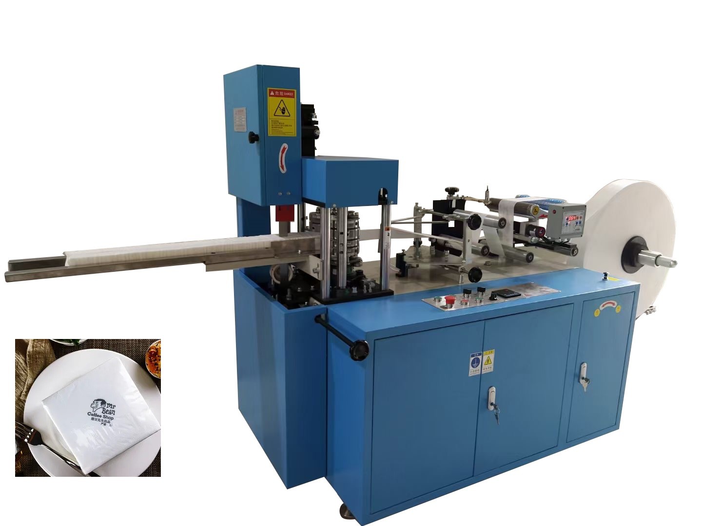 Raw Material recycling PLC Tissue Paper Napkin Machine 1/12 Fold Printing 4.5KW for sale