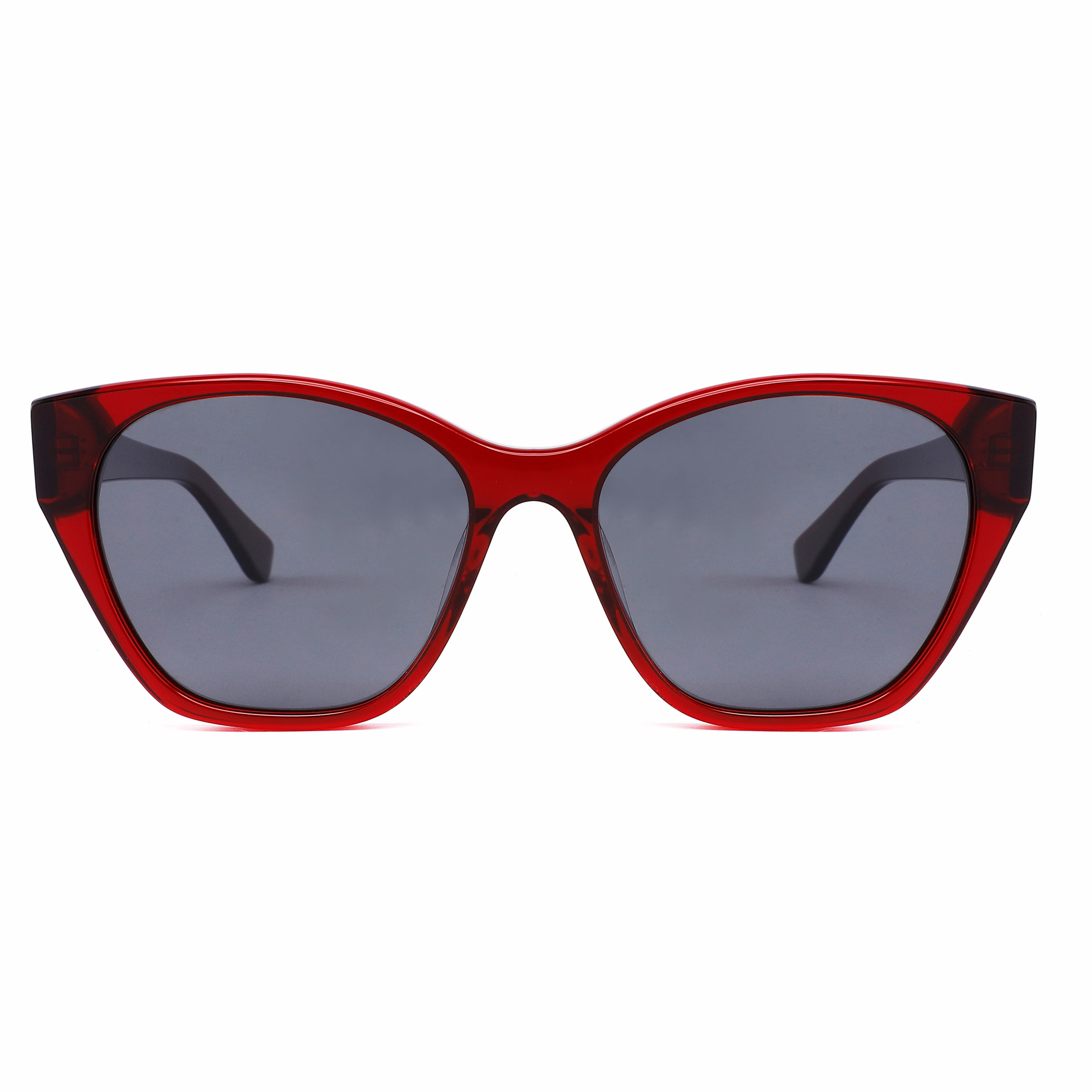 Buy cheap Red Color Transparent Cat Eye Acetate Frame Sunglasses For Women Uv400 Protection product