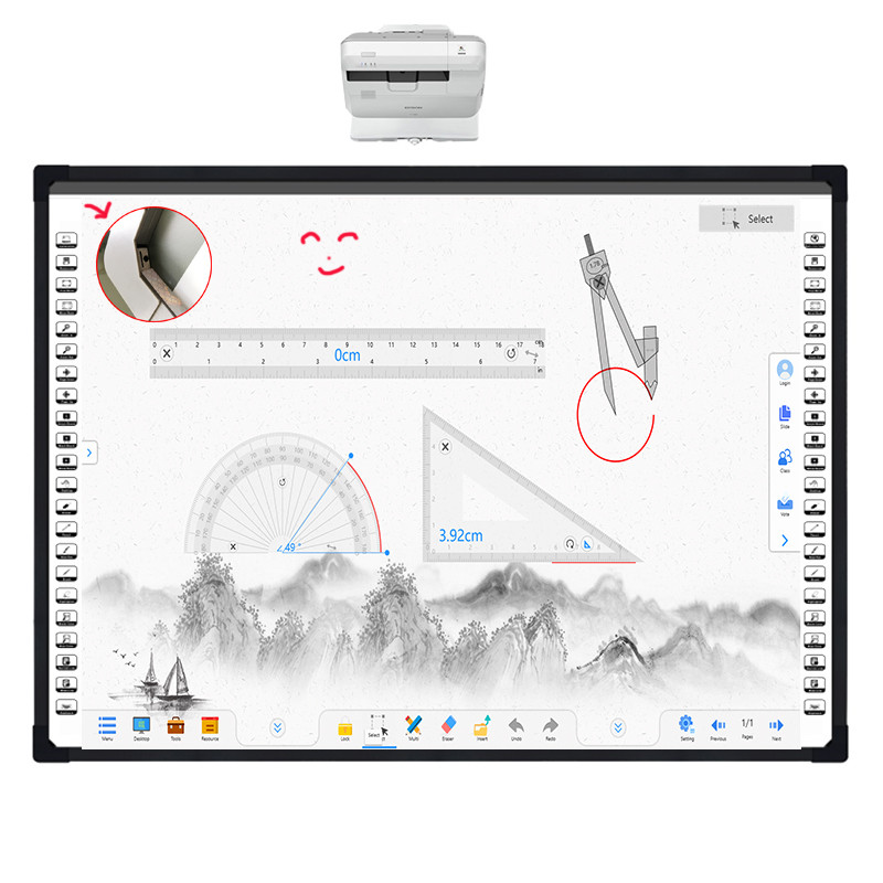 Electronic DTV Optical Interactive Whiteboard 2 Touch Points for sale