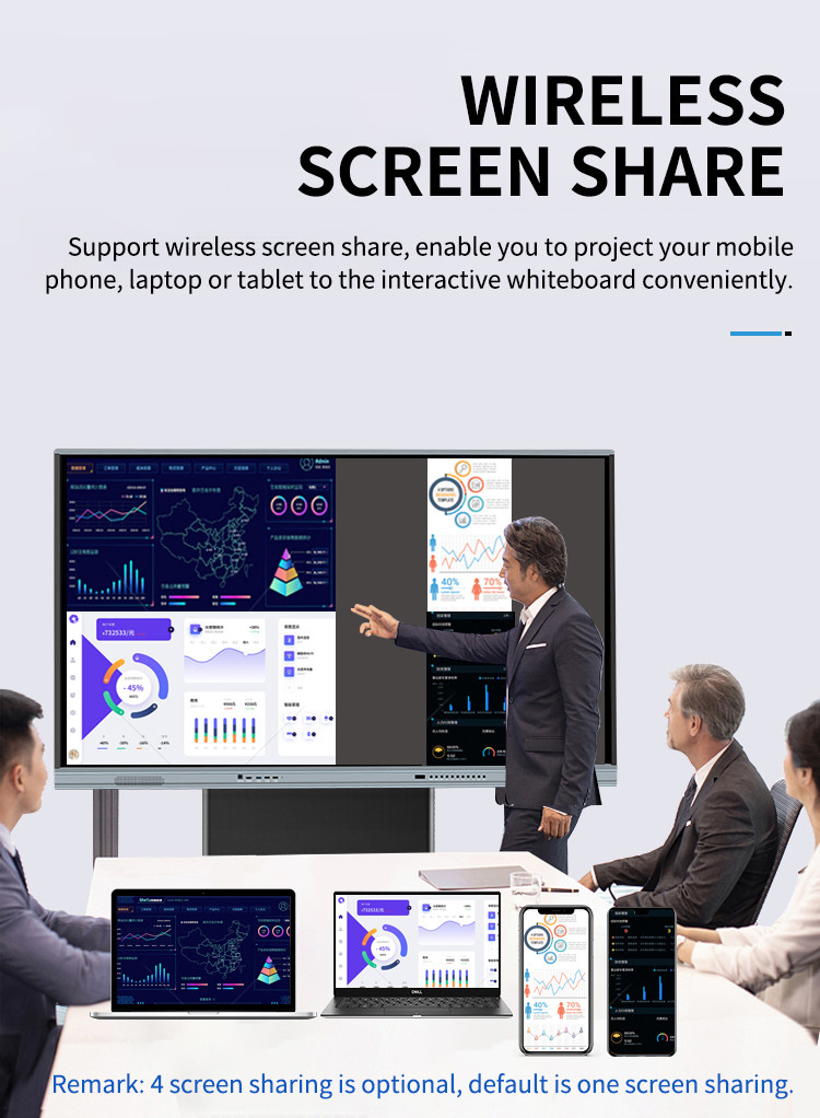 China DLED 75 Digital Touch Screen Whiteboard Interactive Display Board, 3G RAM 32G Flash, for Office for sale