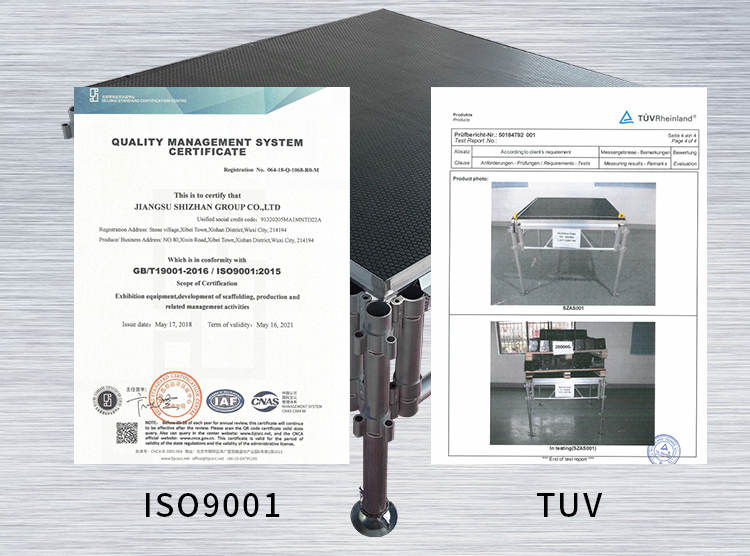 TUV Certificate Durable 4 Legs Portable Stage Platforms Event Alloy Stage