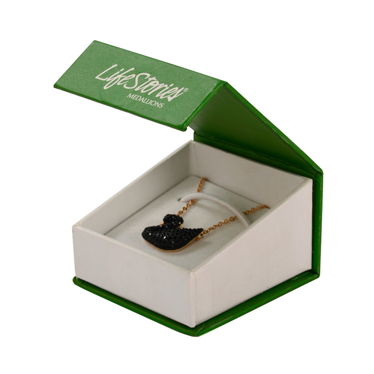 Buy cheap Green Magnetic Flip Top Gift Box , Necklace / Earring Jewelry Cardboard Box product