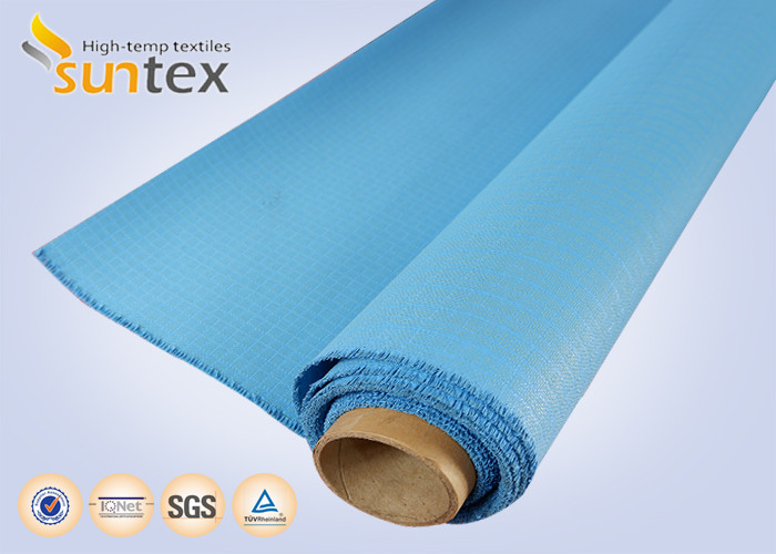 Buy cheap 0.8 Mm Or OEM Blue Fire / Heat Resistant Fiberglass Cloth To Europe 1000 G/Sqm product