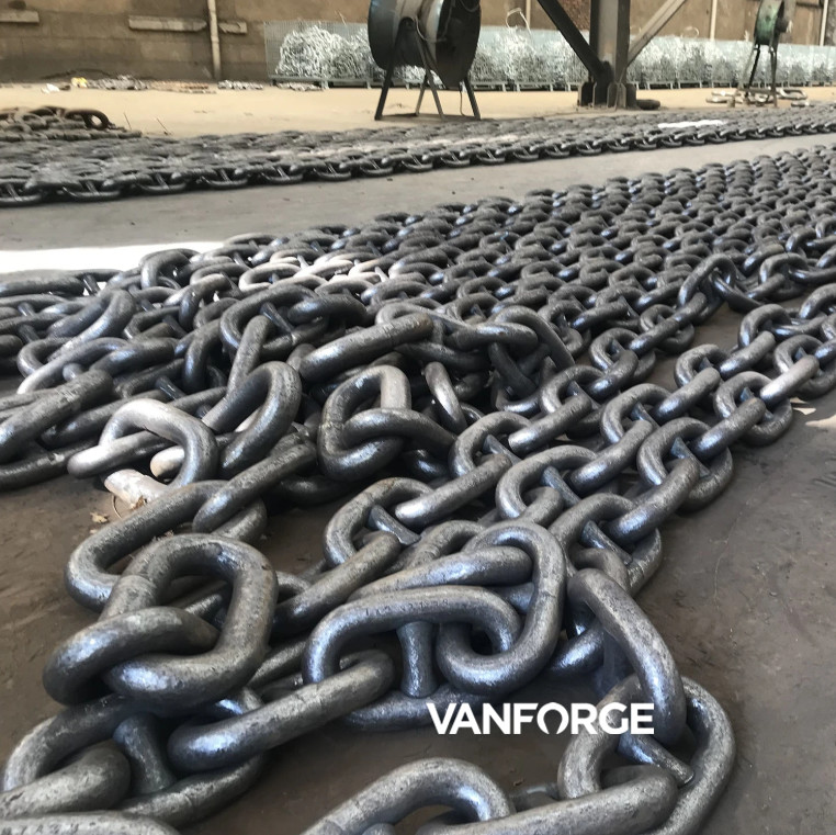 Buy cheap White / Black Welded Studless Mooring Chain , Long Link Mooring Chain product
