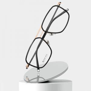 Buy cheap Clear Lens Acetate Titanium Glasses , Unisex Metal Frame Glasses product