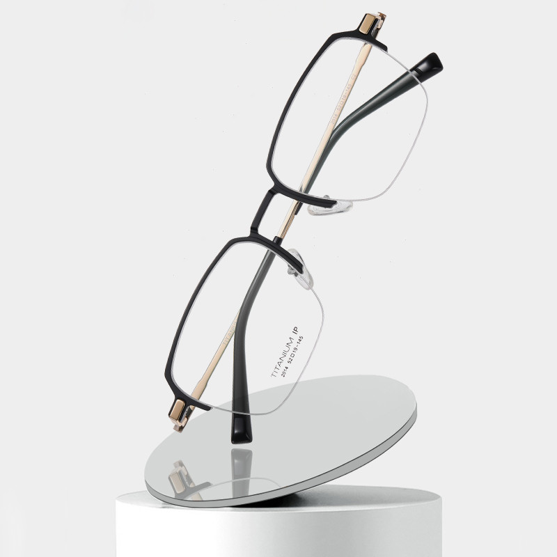 Buy cheap Men Titanium Frame Glasses , OEM Transparent Half Frame Glasses product