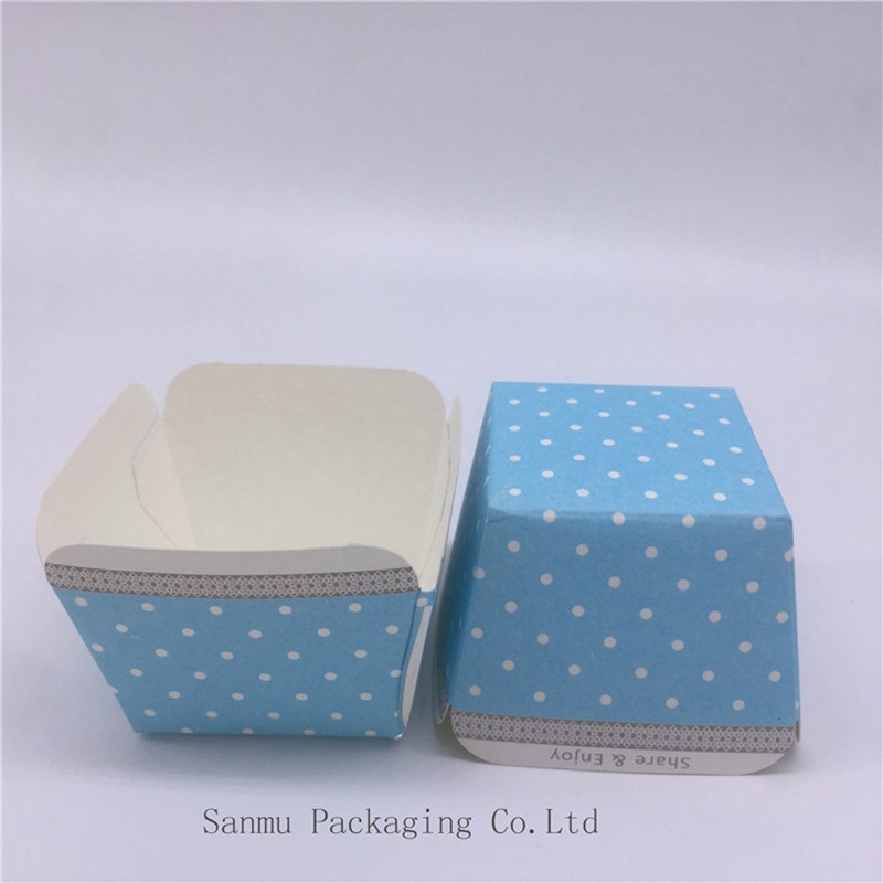 Buy cheap Customized Square Cupcake Liners Blue White Polka Dot Cupcake Wrappers Baking Cup Mold product