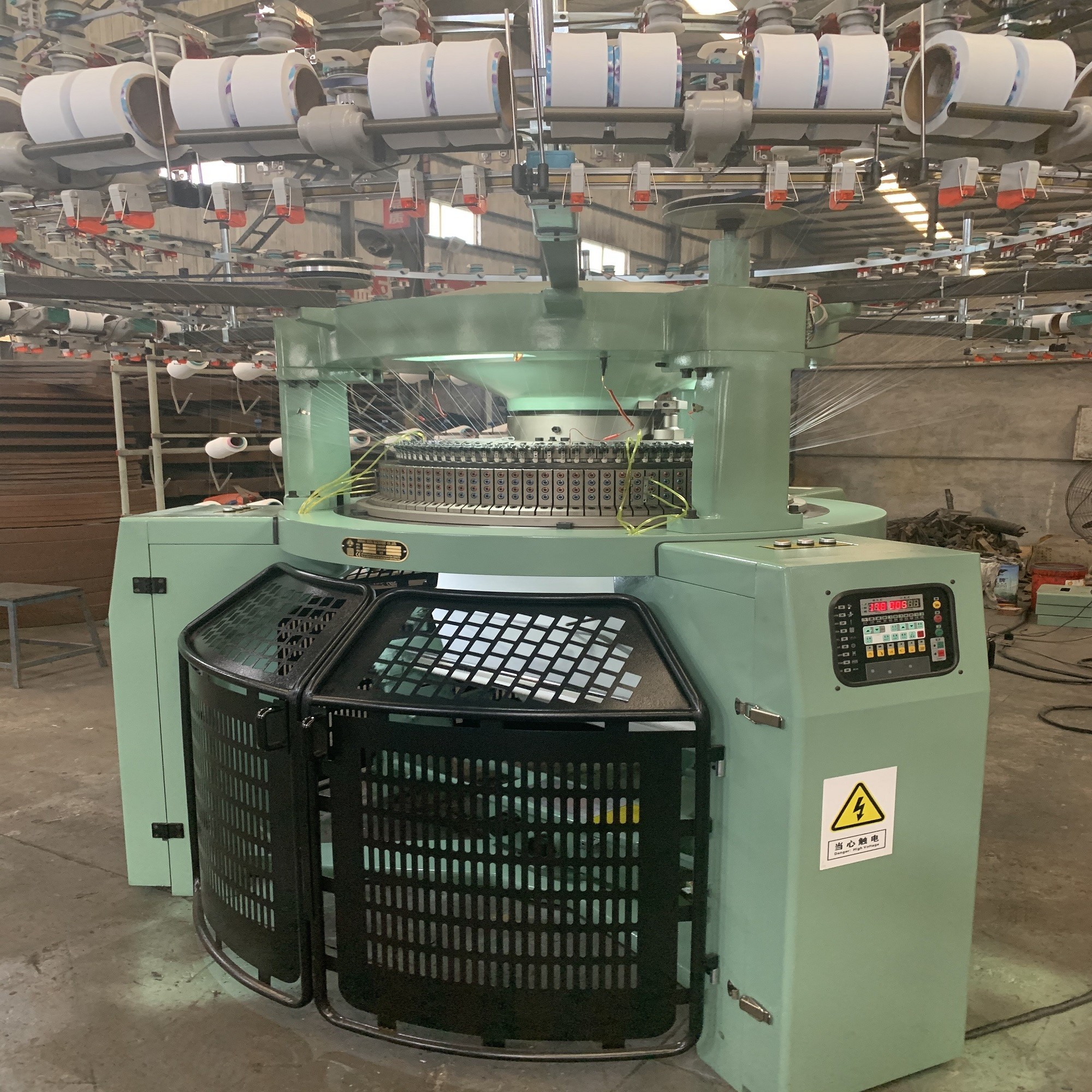 High Speed Double Jersey Circular Textile Machine 5.5KW Flat Knitting Style for sale
