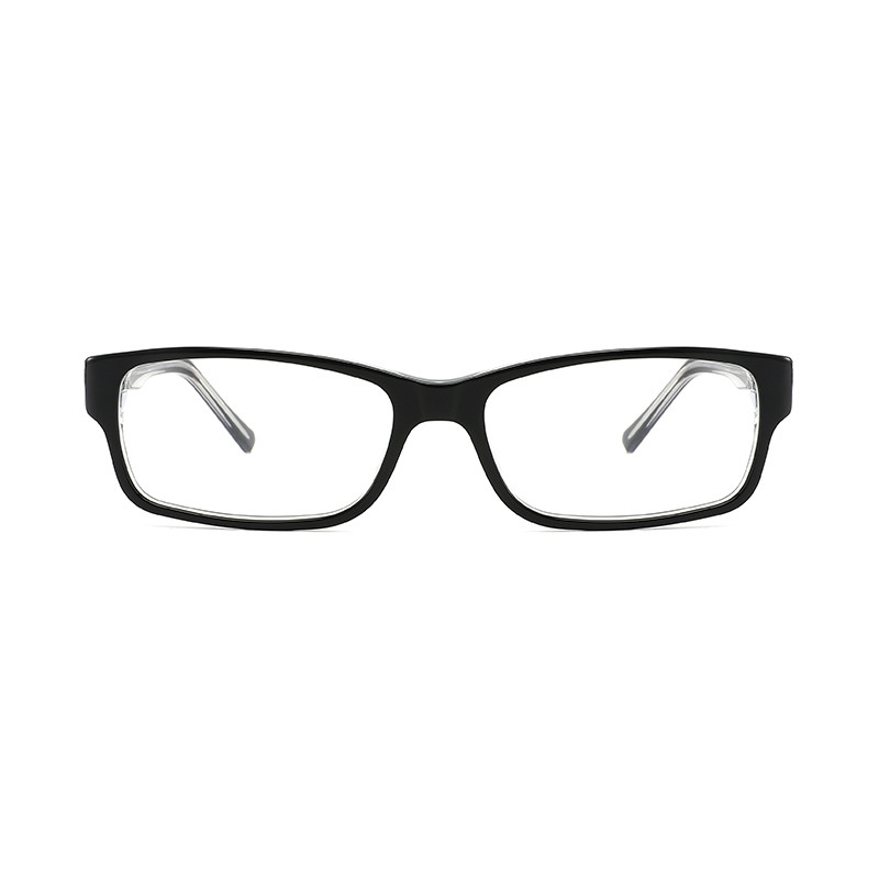 Buy cheap Black Rectangle Frame Glasses Acetate Optical Prescription OEM product