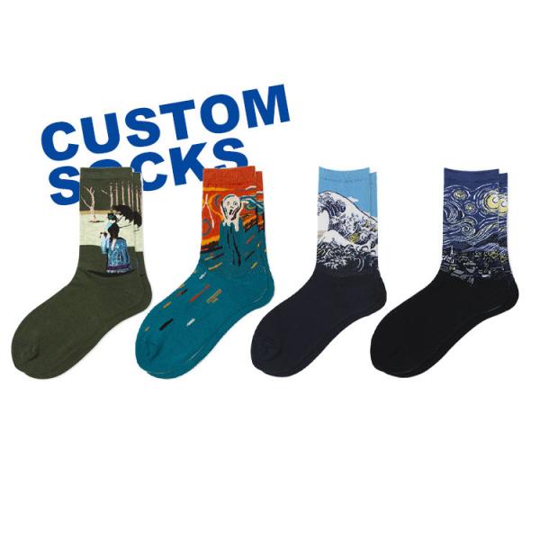 Graficos geometrico jacquard Homens Meias Personalizadas Meias por atacado