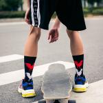 Fashion Trend Non Slip Calf Socks Street Hip Hop Skateboard Cartoon Casual Mid