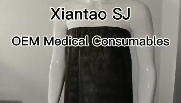 Quality S&J Luxury High Quality PP Non woven Disposable Strapless Bath robes Multi-color for Beauty Spa Sarong Massage for sale