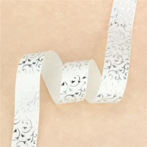 Buy cheap lot hot silver flowers printed grosgrain ribbons cartoon ribbon DIY handmade materials product