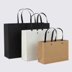 Kraft Nail Paper Bag Logo Clothing Tote Bag Gift Shopping Bag Black Cardboard