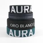 Manufacturer Soft jacquard embossed logo wide elastic waist band nylon rubber
