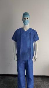Buy cheap V Neck Disposable Scrub Suits For Sale SMS Non Woven Lab Gown product