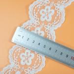 Embroidered White Flower Lace Fabric For Wedding Dress