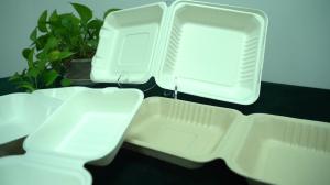 Buy cheap biodegradable disposable 3 compartments clamshell sugarcane fast food container product